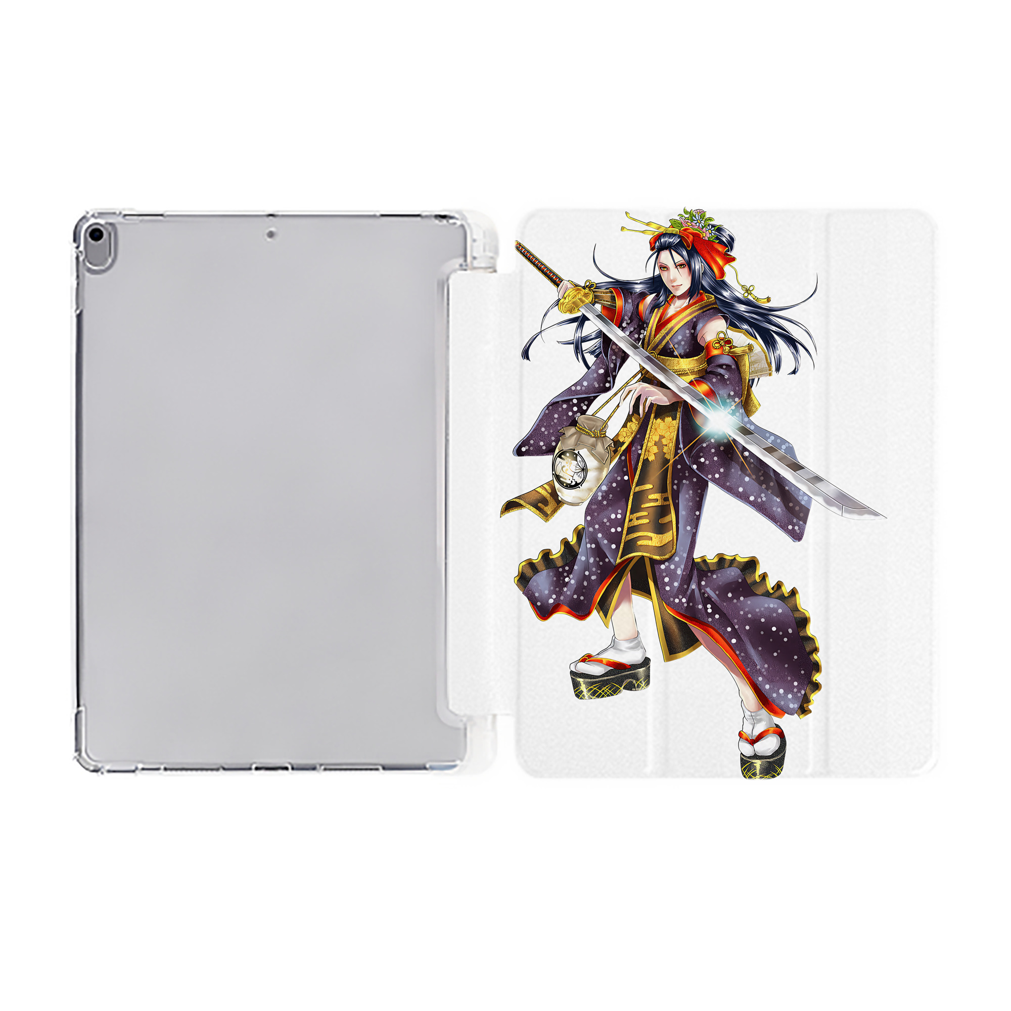 （画像用） 刀剣乱舞 Touken Ranbu IPad ケース ペン収納付き 三つ折りスタンド PUレザー×シリコン 対応機種9.5/10.5/10.9インチ